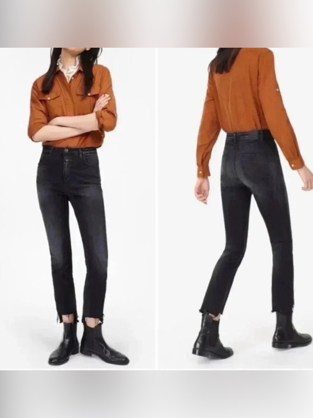 Closed Rose Step Hem Black Denim Ankle Jeans Women’s 28